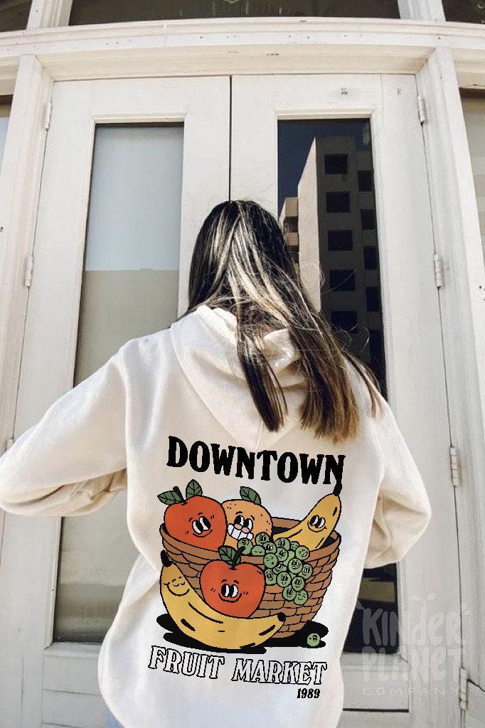 'Downtown Fruit Market' Colorful Hoodie - Sweatshirts & Hoodies - Kinder Planet Company