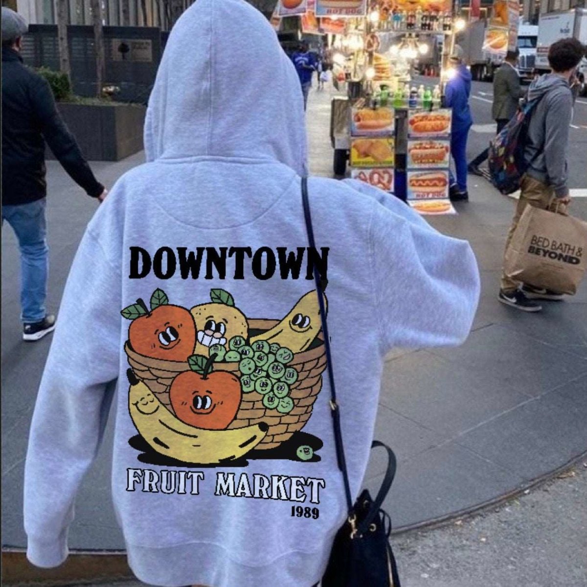 'Downtown Fruit Market' Colorful Hoodie - Sweatshirts & Hoodies - Kinder Planet Company