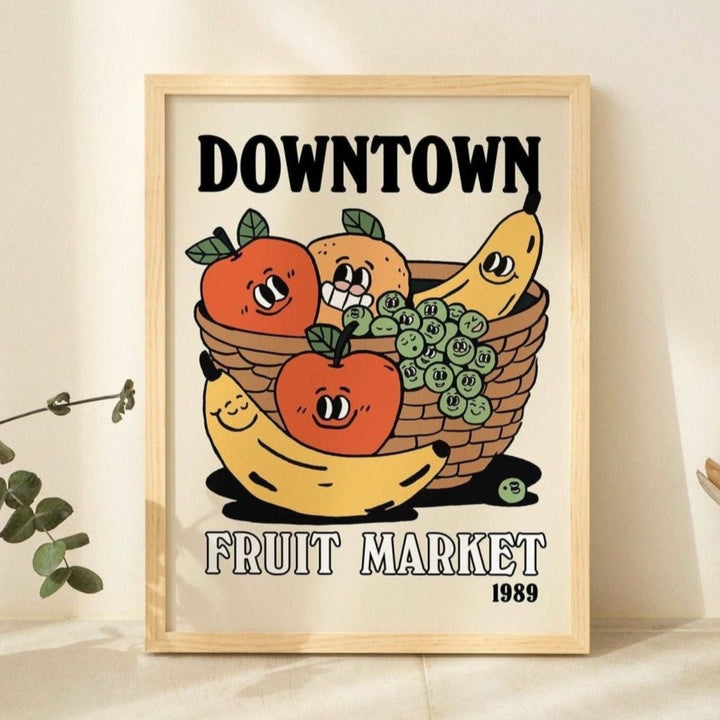 'Downtown Fruitmarket' Colorful Print - Art Prints - Kinder Planet Company