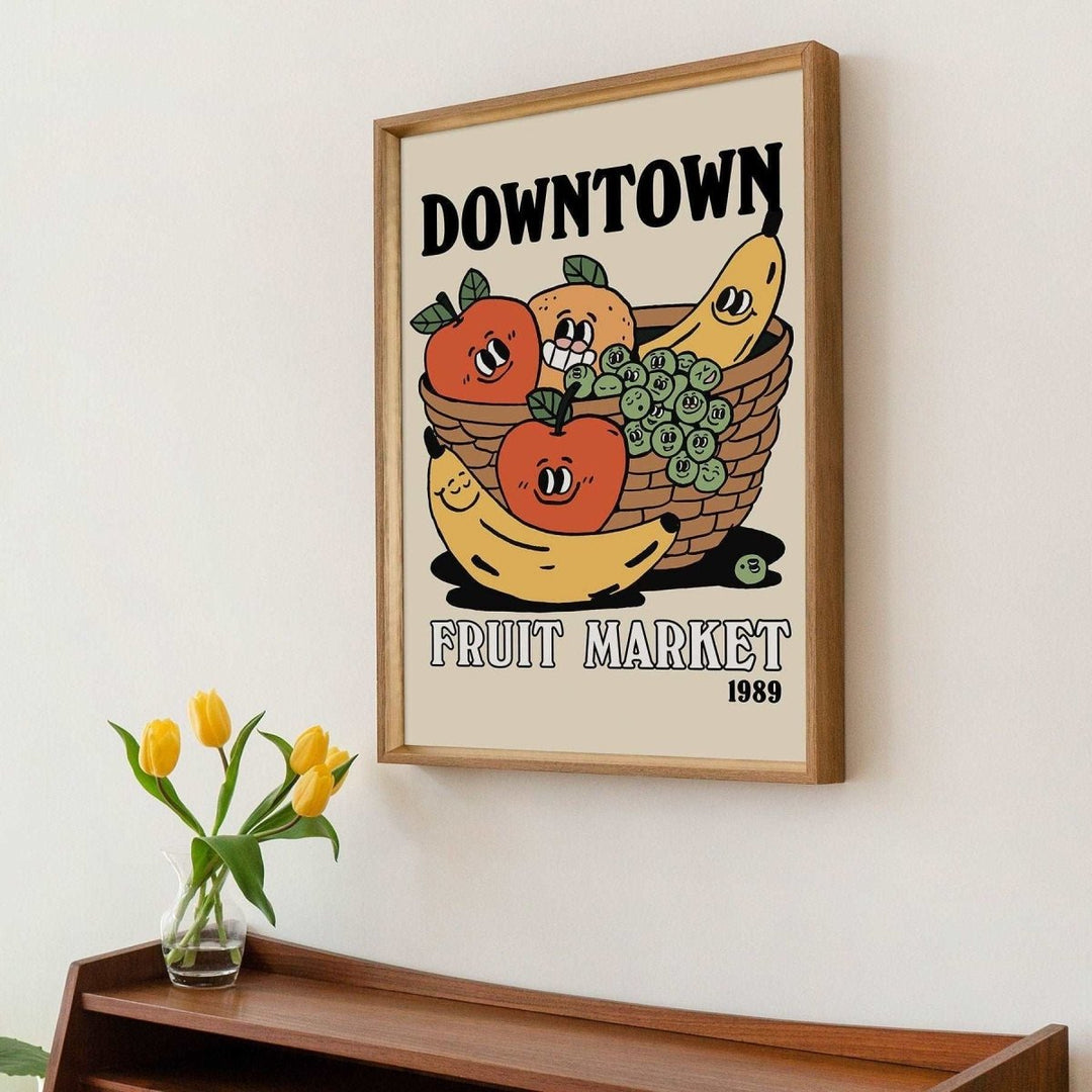 'Downtown Fruitmarket' Colorful Print - Art Prints - Kinder Planet Company