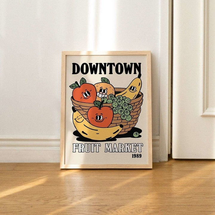 'Downtown Fruitmarket' Colorful Print - Art Prints - Kinder Planet Company