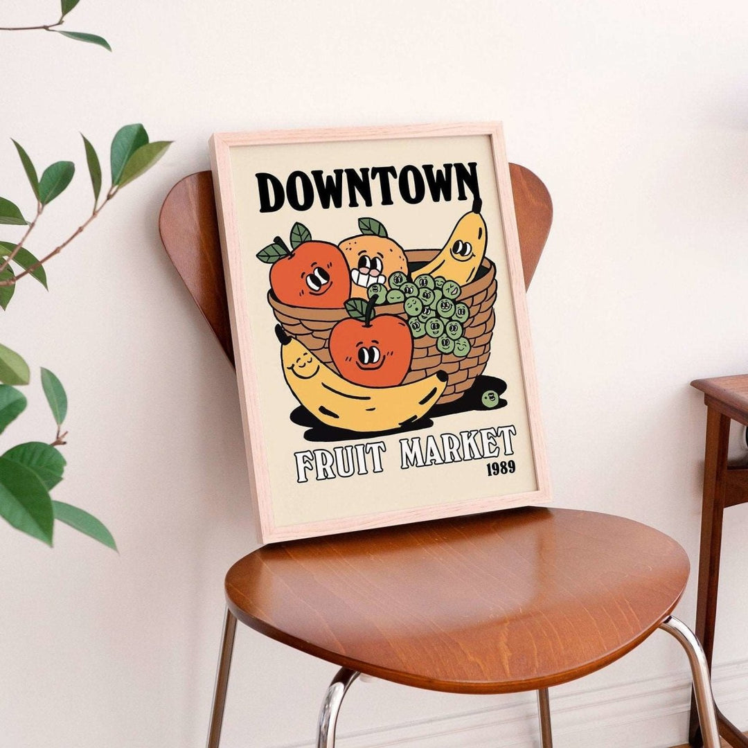 'Downtown Fruitmarket' Colorful Print - Art Prints - Kinder Planet Company