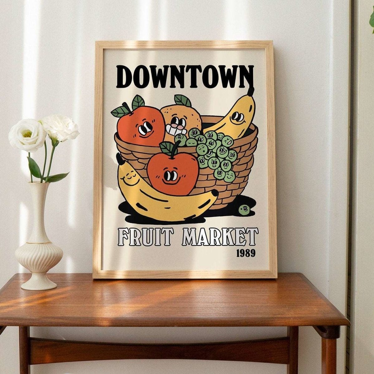 'Downtown Fruitmarket' Colorful Print - Art Prints - Kinder Planet Company