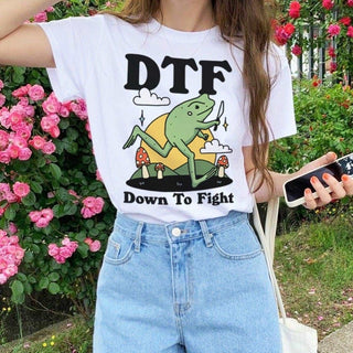 'Dtf Down To Fight' Funny Frog Shirt - T-shirts - Kinder Planet Company