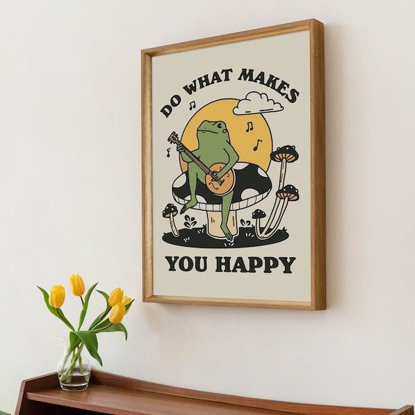 Framed "Do what makes you Happy" Print - Framed Prints - Kinder Planet Company