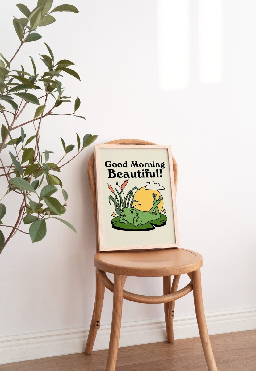 Framed "Good Morning Beautiful" Print - Framed Prints - Kinder Planet Company