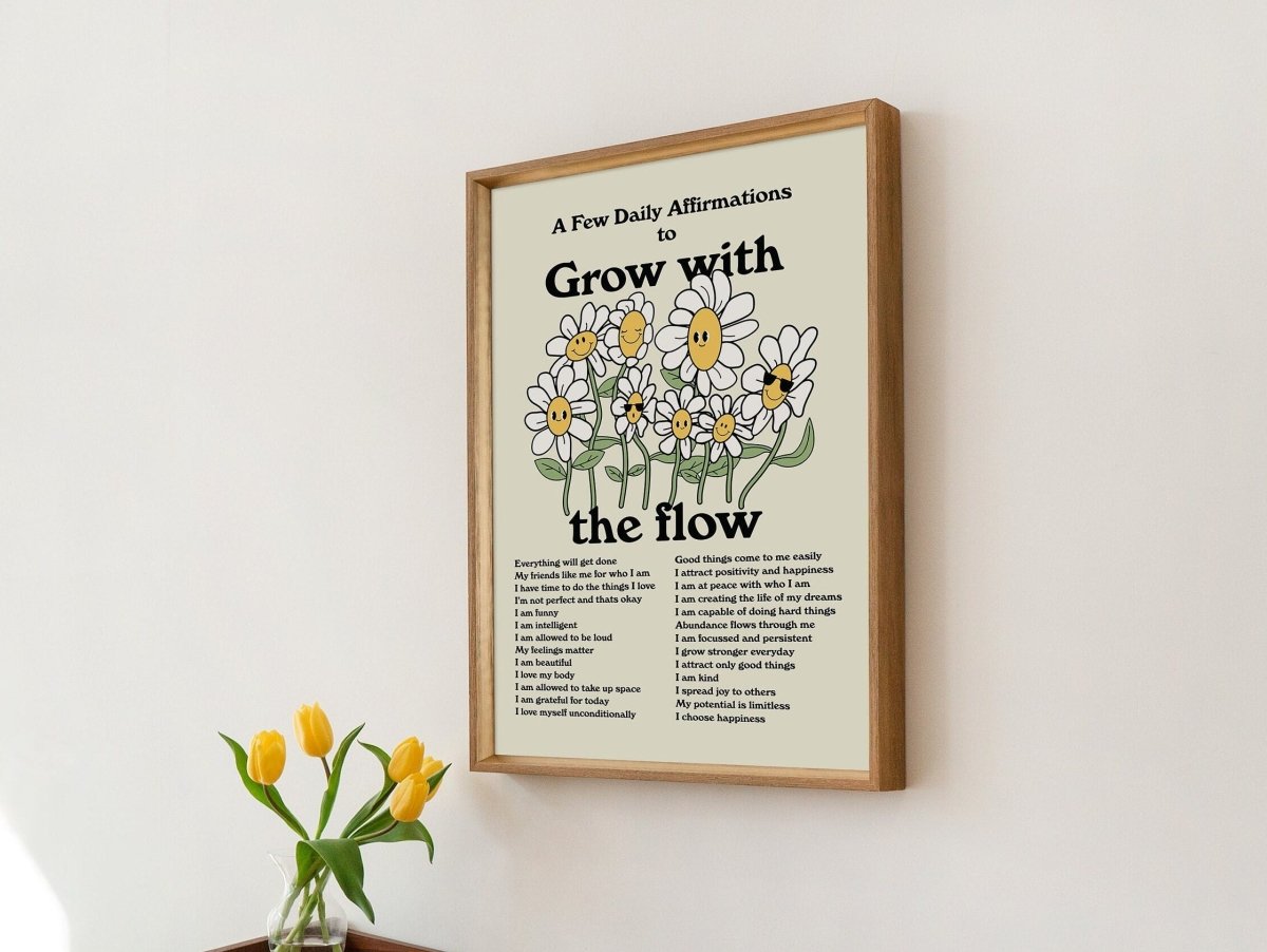 Framed "Grow With the Flow" Print - Framed Prints - Kinder Planet Company