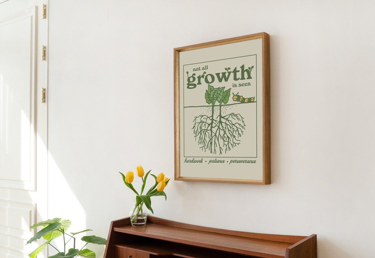 Framed "Not All Growth Is Seen" Print - Framed Prints - Kinder Planet Company