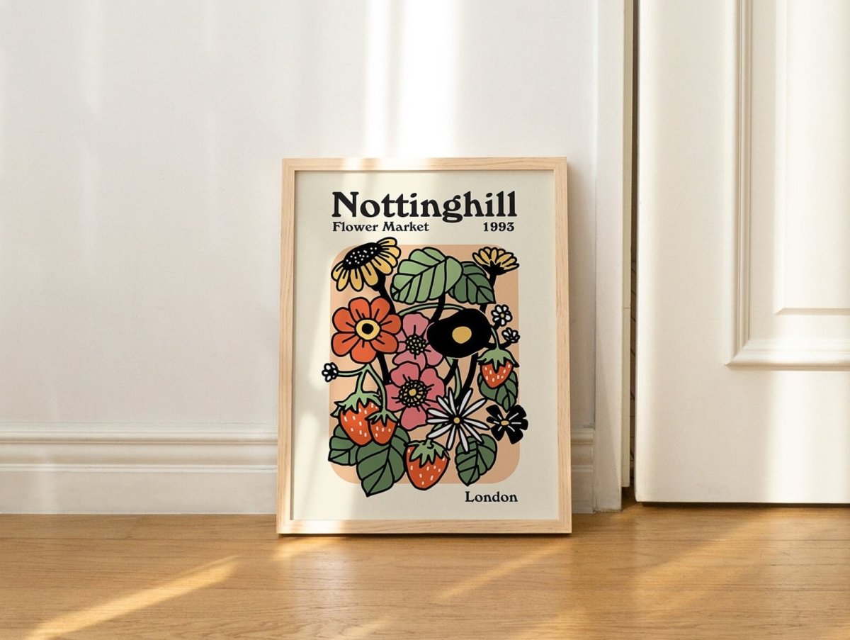 Framed "Nottinghill Flower Market" Print - Framed Prints - Kinder Planet Company