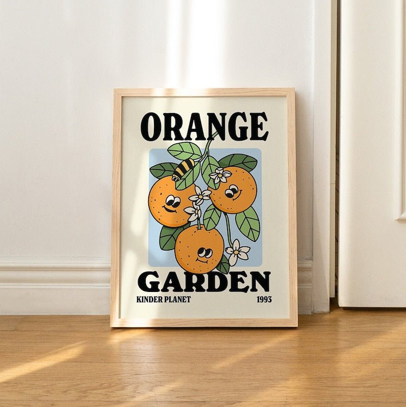 Framed "Orange Garden" Print - Framed Prints - Kinder Planet Company