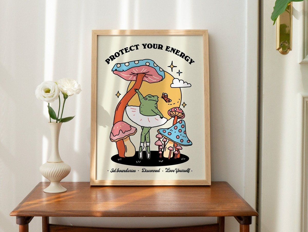 Framed "Protect Your Energy" Print. - Framed Prints - Kinder Planet Company