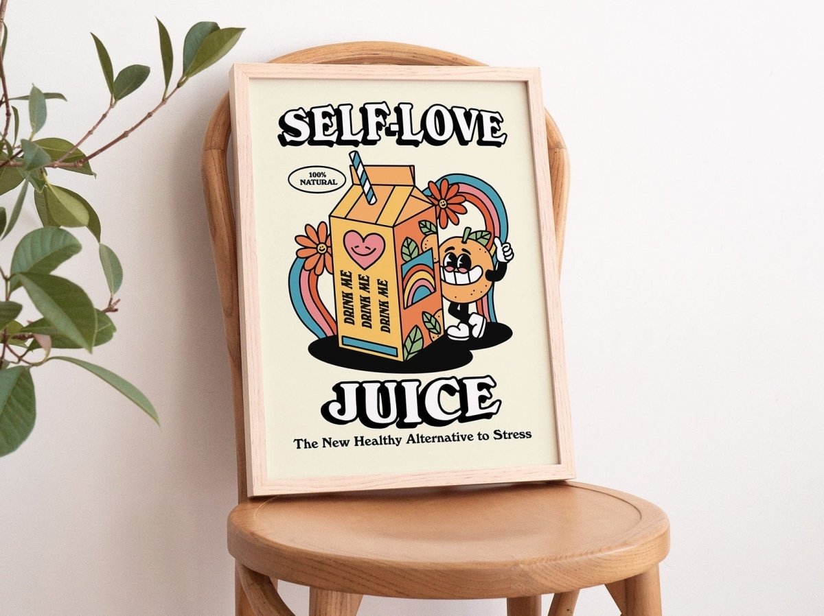 Framed "Self Love Juice" Print - Framed Prints - Kinder Planet Company
