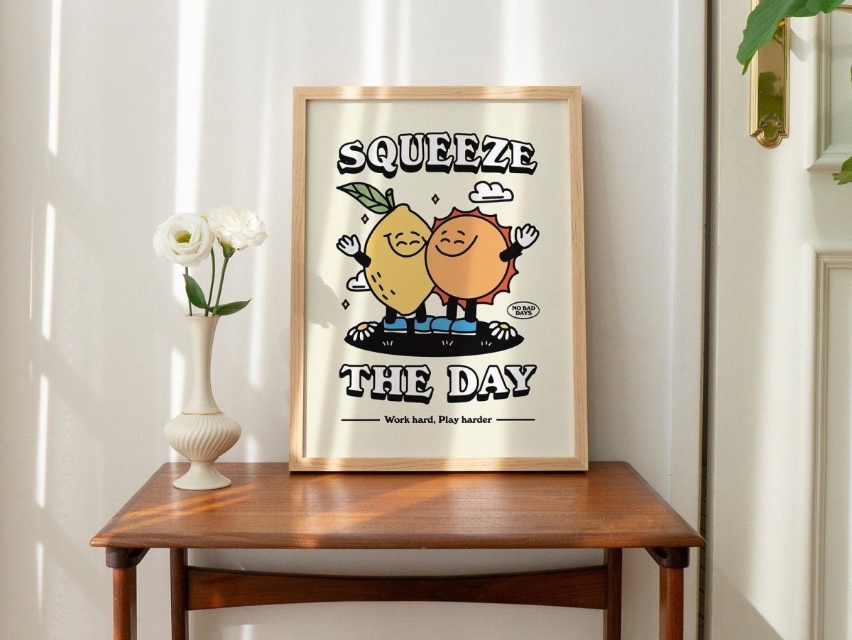 Framed "Squeeze The Day" Print - Framed Prints - Kinder Planet Company