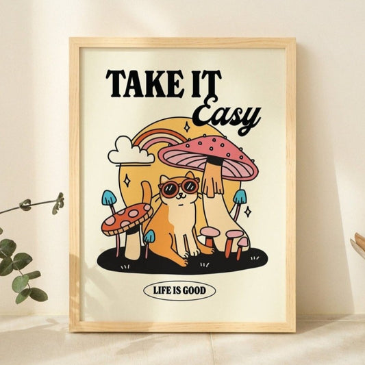 Framed "Take It Easy" Print - Framed Prints - Kinder Planet Company