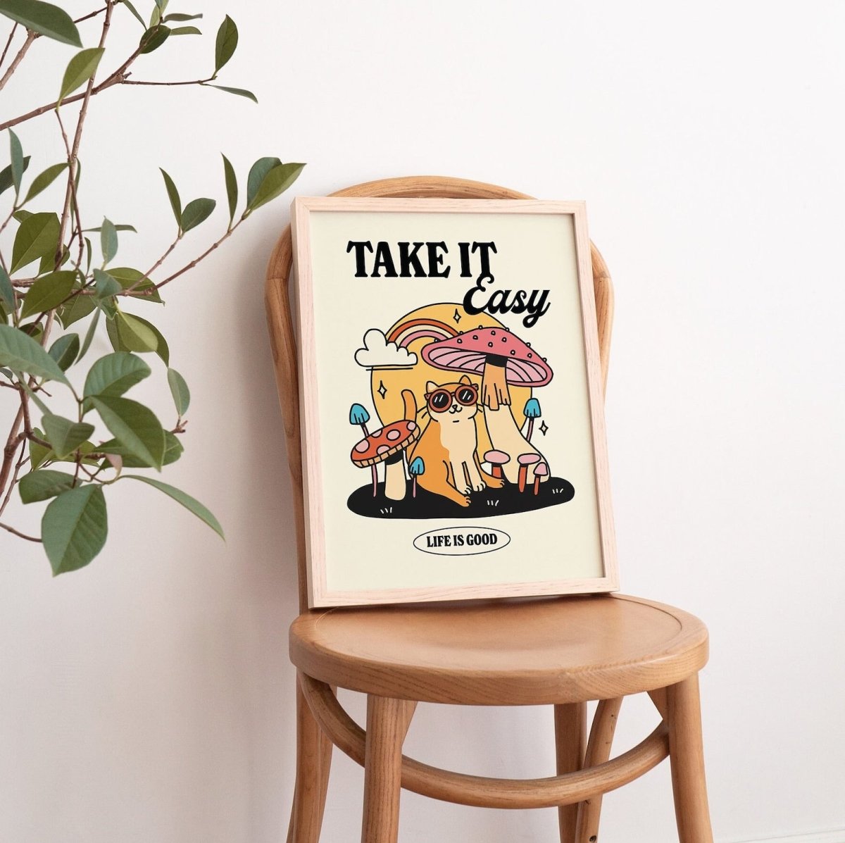 Framed "Take It Easy" Print - Framed Prints - Kinder Planet Company