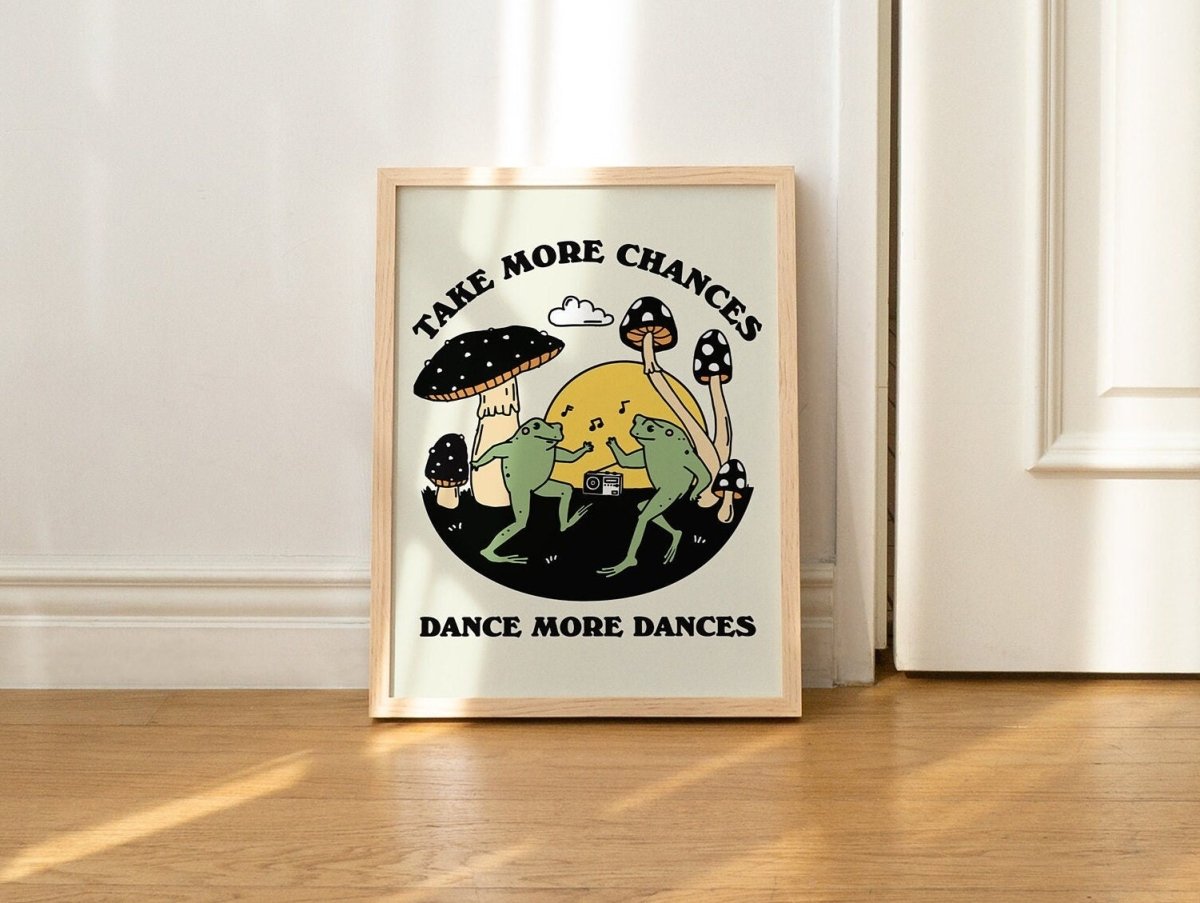 Framed "Take More Chances Dance More Dances" Print - Framed Prints - Kinder Planet Company
