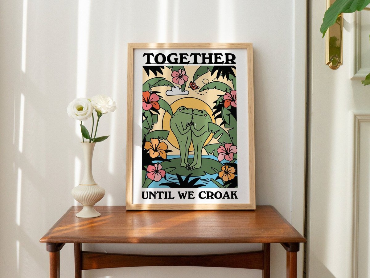 Framed "Together Until We Croak" Print - Framed Prints - Kinder Planet Company