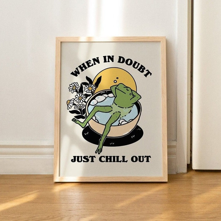 Framed "When in Doubt Just Chill Out" Print - Framed Prints - Kinder Planet Company