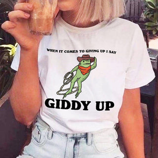 'Giddy Up' Funny Cowboy Frog Tshirt - T-shirts - Kinder Planet Company