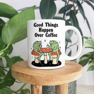 'Good Things Happen Over Coffee' Mug - Mugs - Kinder Planet Company