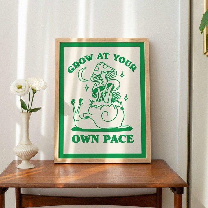 'Grow At Your Own Pace' Snail Print - Art Prints - Kinder Planet Company