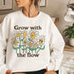 'Grow With The Flow' Retro Flowers Sweatshirt - Sweatshirts & Hoodies - Kinder Planet Company