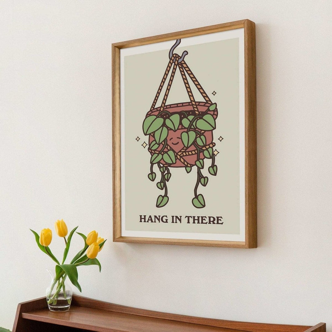 'Hang In There' Plant Print - Art Prints - Kinder Planet Company
