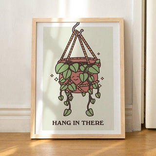 'Hang In There' Plant Print - Art Prints - Kinder Planet Company