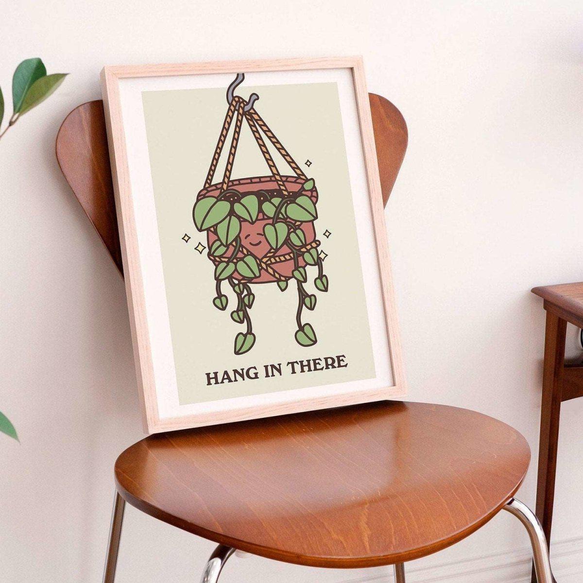 'Hang In There' Plant Print - Art Prints - Kinder Planet Company