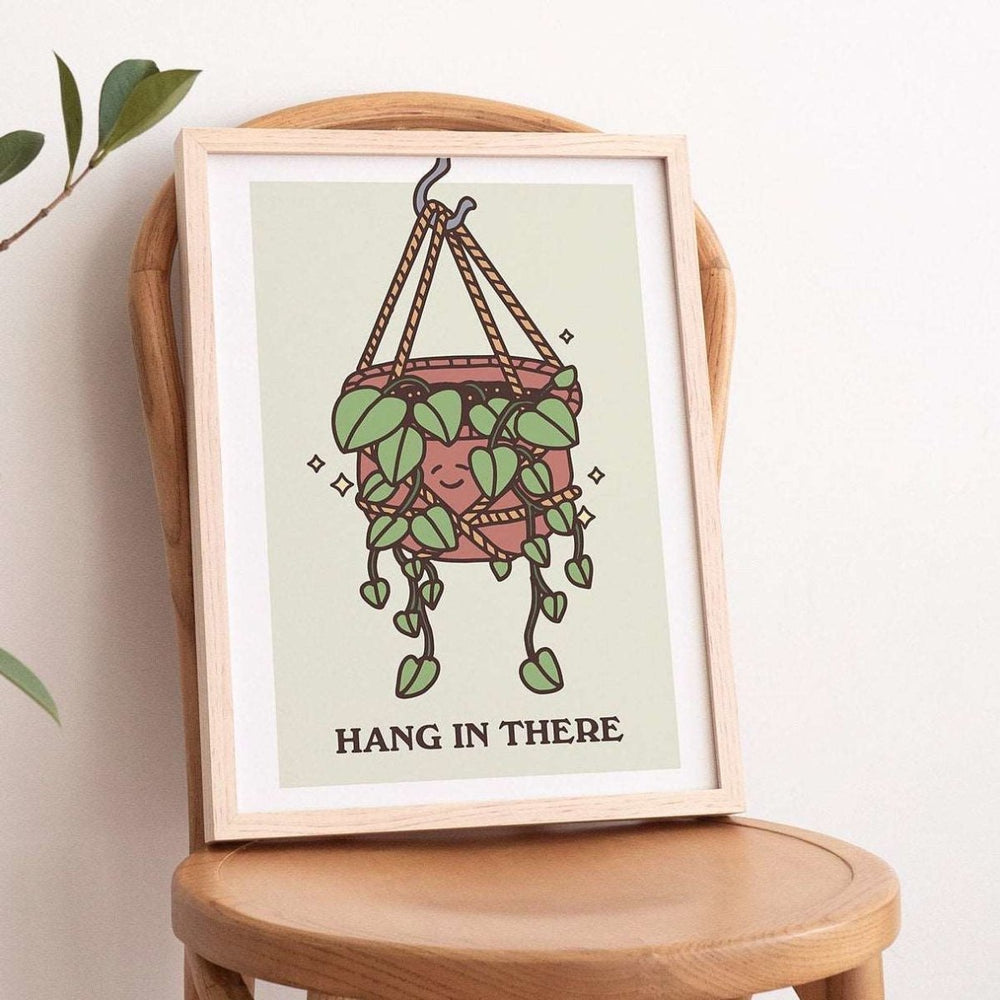 'Hang In There' Plant Print - Art Prints - Kinder Planet Company