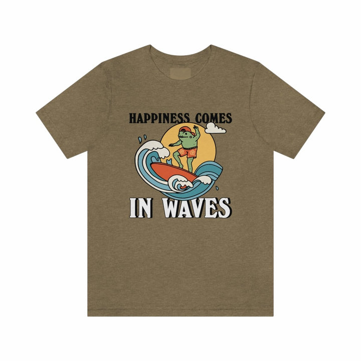 'Happiness Comes In Waves' Frog Surf Tshirt - T-shirts - Kinder Planet Company