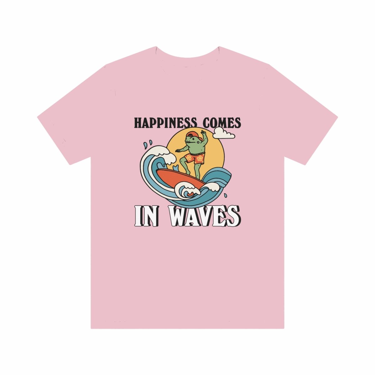 'Happiness Comes In Waves' Frog Surf Tshirt - T-shirts - Kinder Planet Company