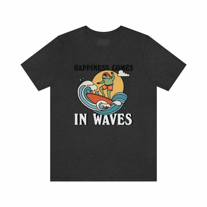 'Happiness Comes In Waves' Frog Surf Tshirt - T-shirts - Kinder Planet Company