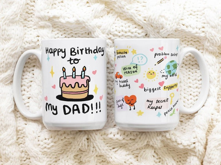 'Happy Birthday Dad' Mug - Mugs - Kinder Planet Company