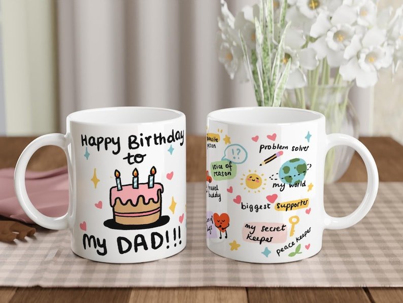 'Happy Birthday Dad' Mug - Mugs - Kinder Planet Company