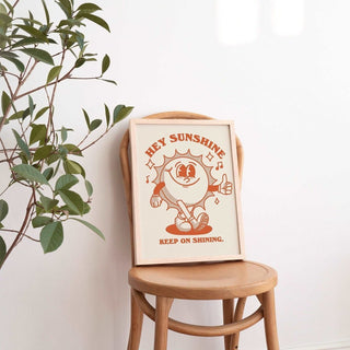 'Hey Sunshine' Retro Character Print - Art Prints - Kinder Planet Company