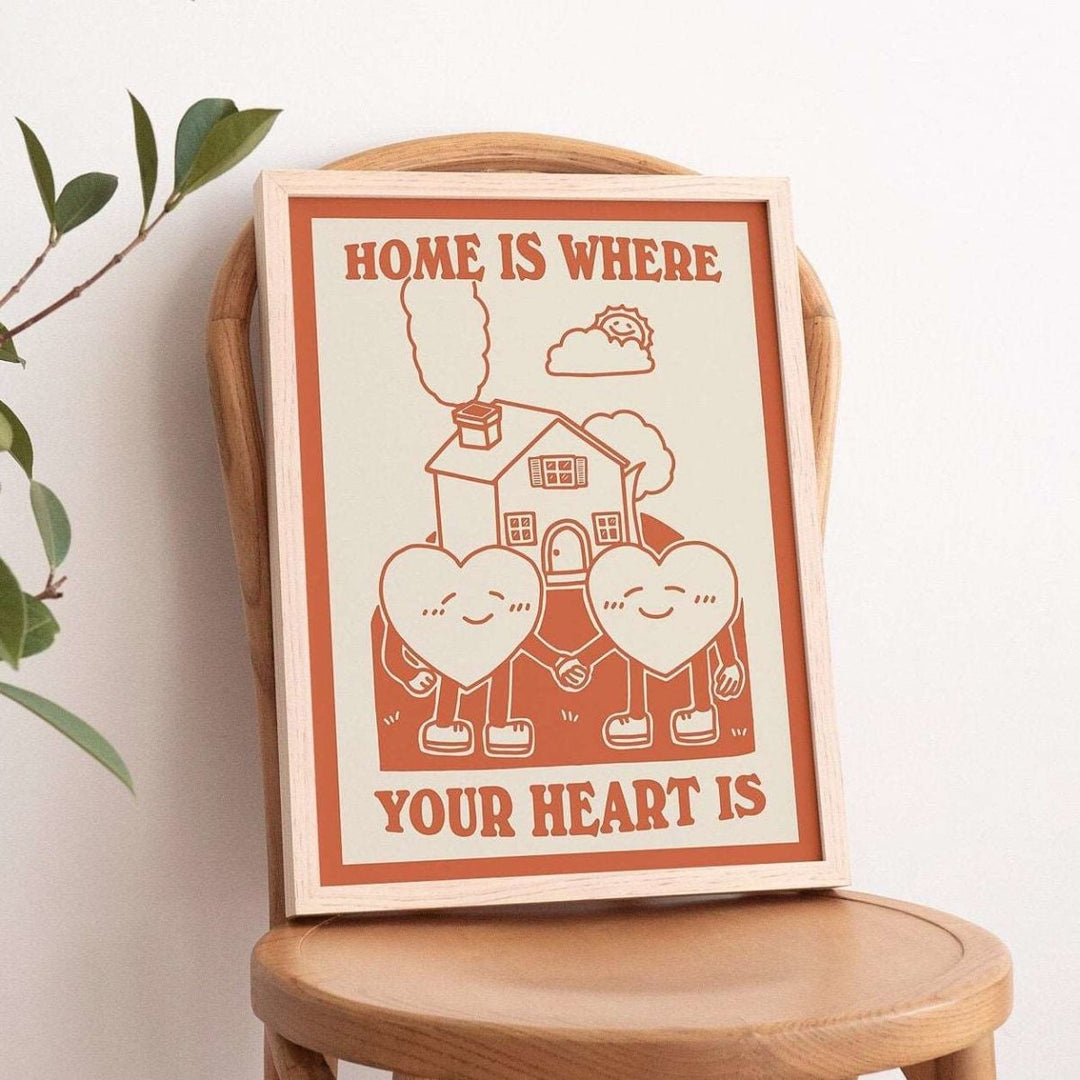 'Home Is Where Your Heart Is' Print - Art Prints - Kinder Planet Company
