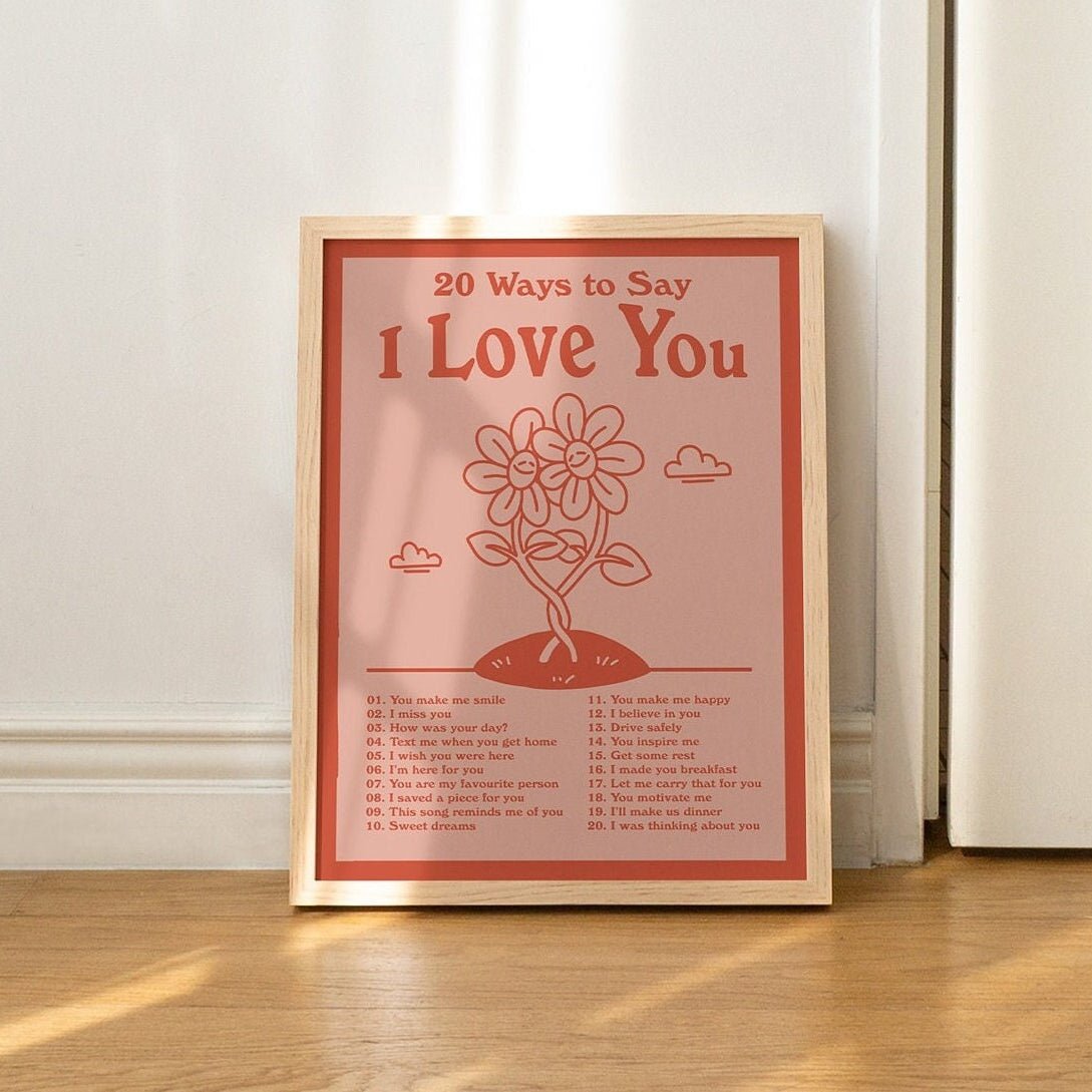 'I Love You' Retro Poster Print - Art Prints - Kinder Planet Company