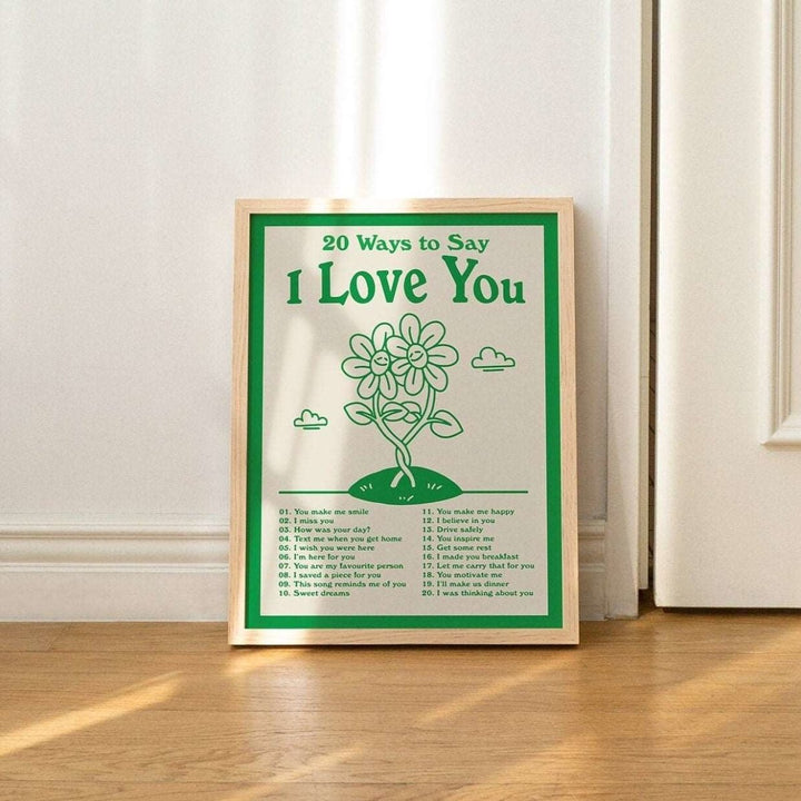 'I Love You' Retro Poster Print - Art Prints - Kinder Planet Company