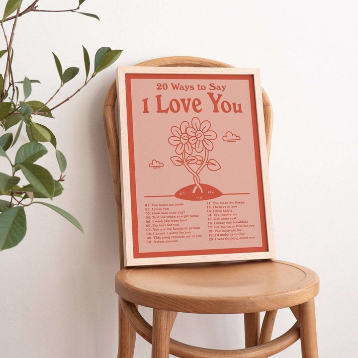 'I Love You' Retro Poster Print - Art Prints - Kinder Planet Company