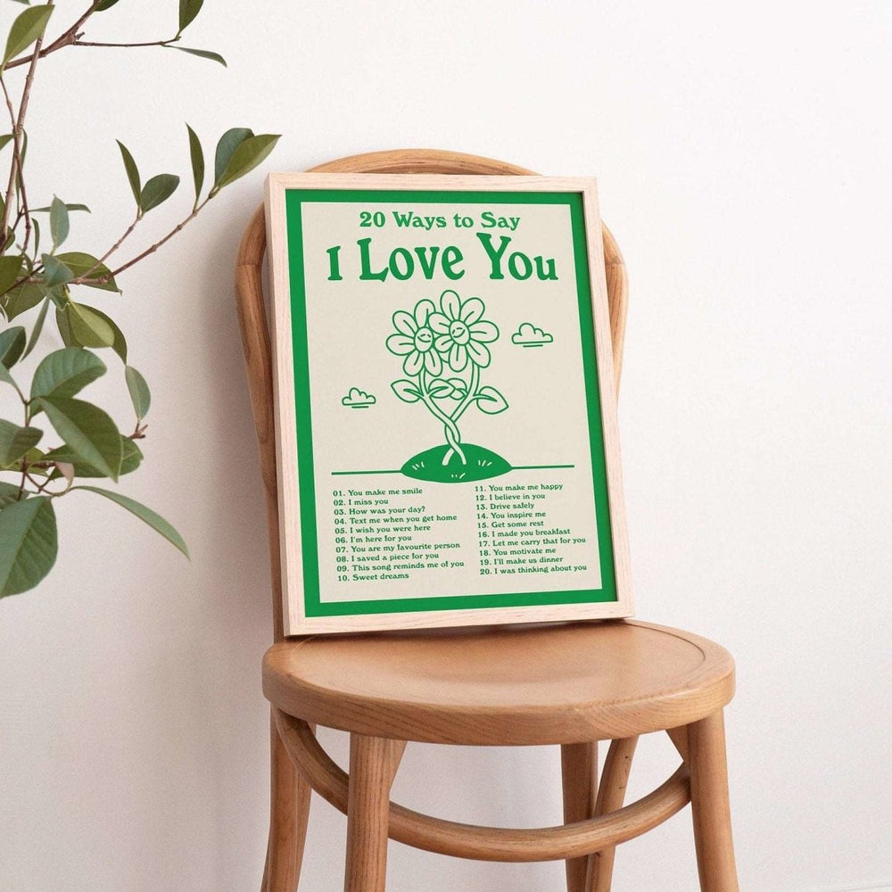 'I Love You' Retro Poster Print - Art Prints - Kinder Planet Company
