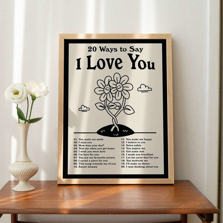 'I Love You' Retro Poster Print - Art Prints - Kinder Planet Company