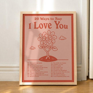 'I Love You' Retro Typography Wall Print - Art Prints - Kinder Planet Company