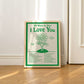 'I Love You' Retro Typography Wall Print - Art Prints - Kinder Planet Company