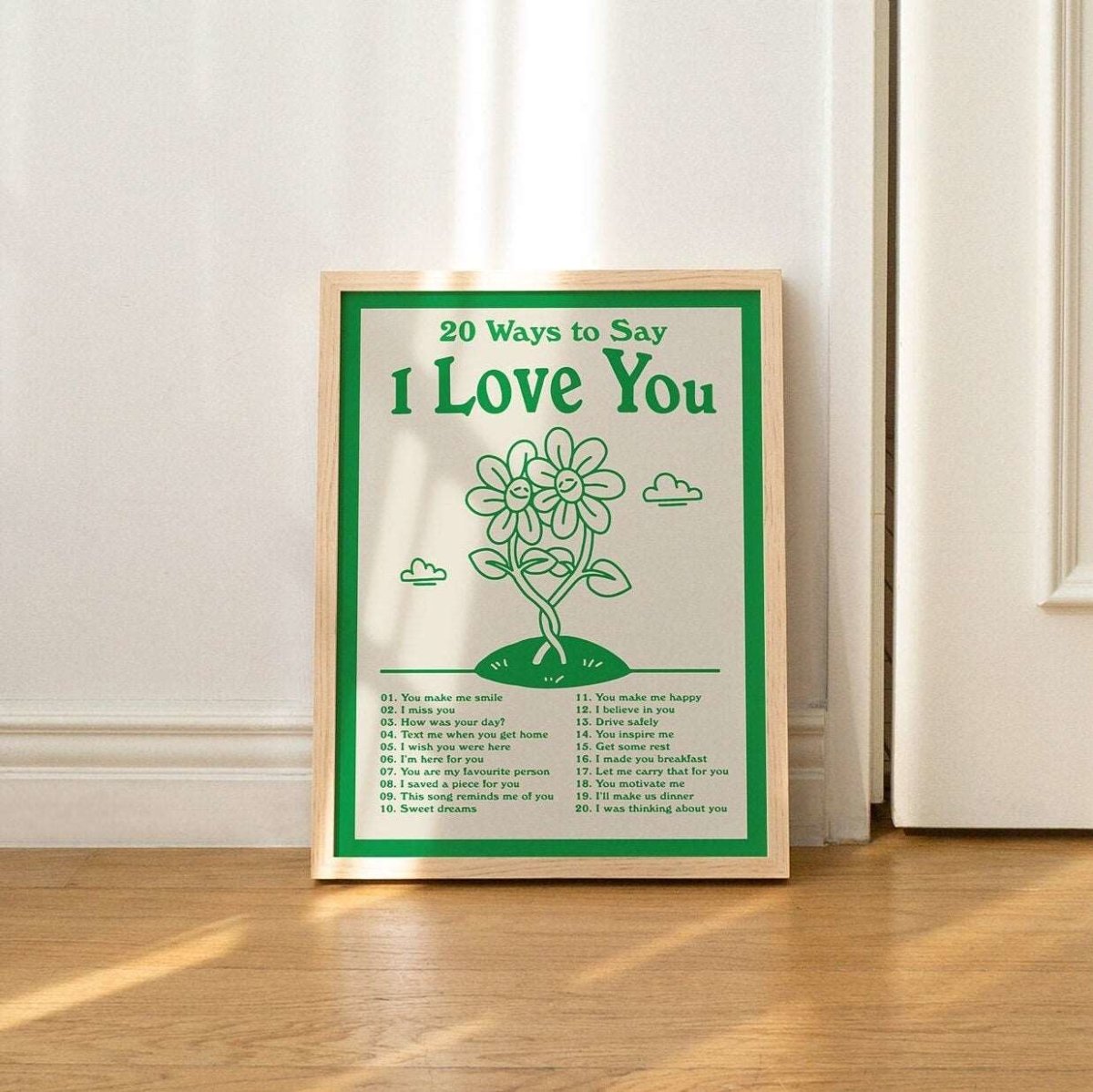 'I Love You' Retro Typography Wall Print - Art Prints - Kinder Planet Company