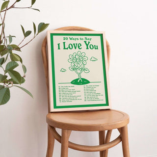 'I Love You' Retro Typography Wall Print - Art Prints - Kinder Planet Company