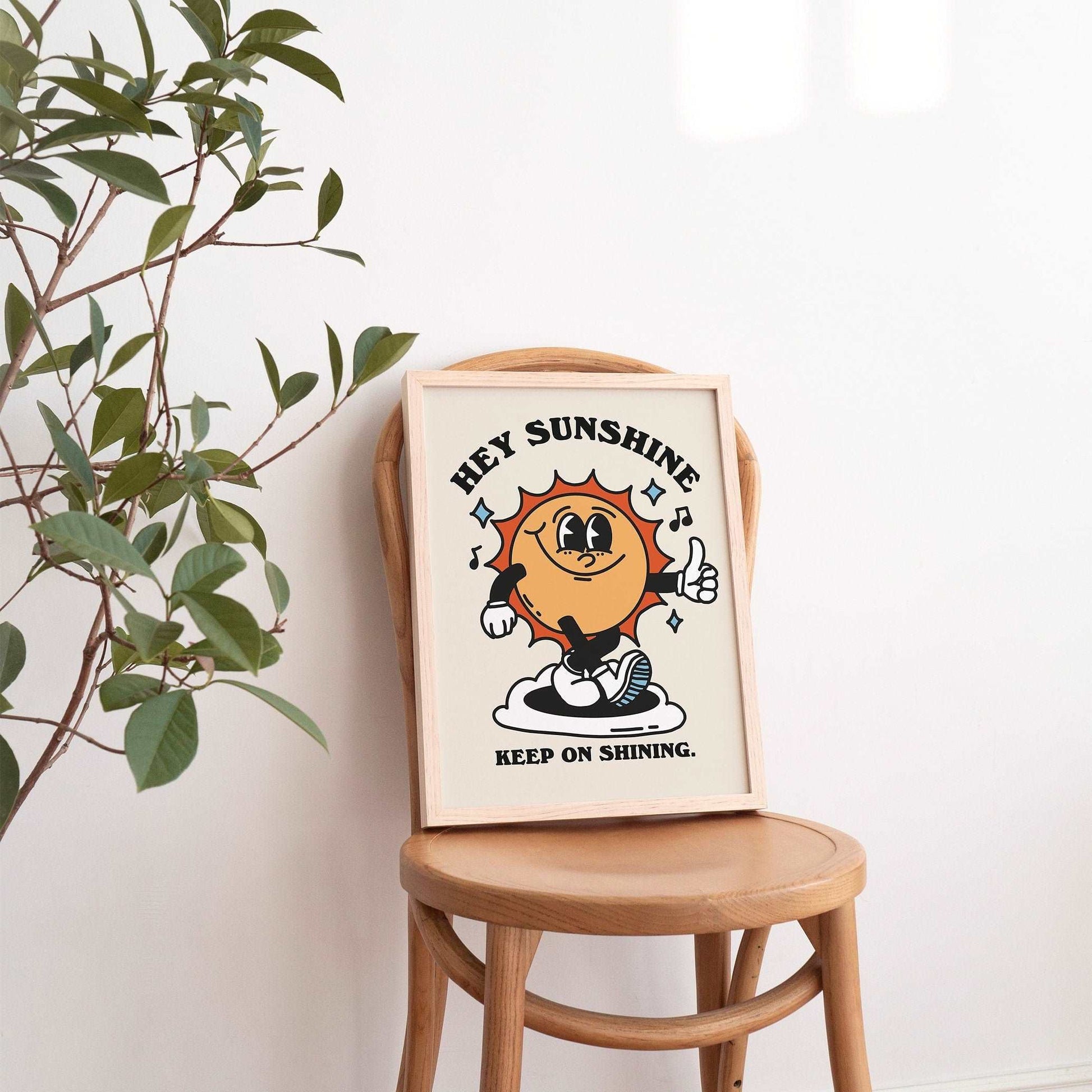 'Hey Sunshine' Retro Character Print