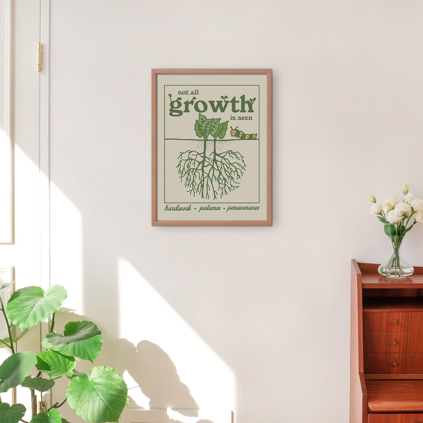 'Not All Growth Is Seen' Retro Botanical Print