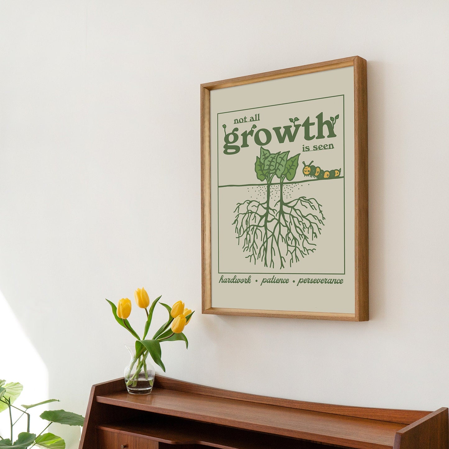'Not All Growth Is Seen' Retro Botanical Print