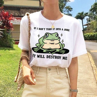 'It Will Destroy Me' Crying Frog Tshirt - T-shirts - Kinder Planet Company